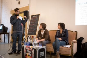 Het panel boekingen tijdens Making Your Band 2012, met Jeps, Tim en Majel